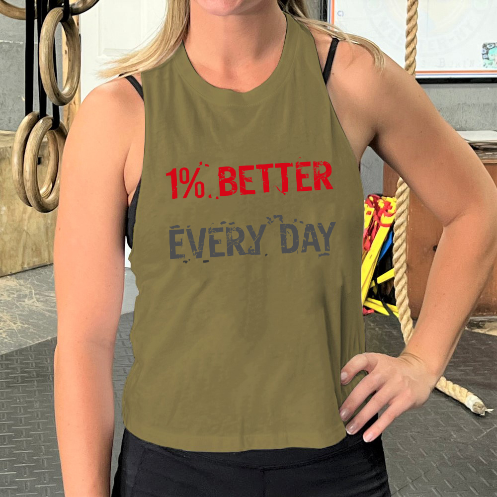 1% Better Every Day Print Women's Crop Top  Image - 3