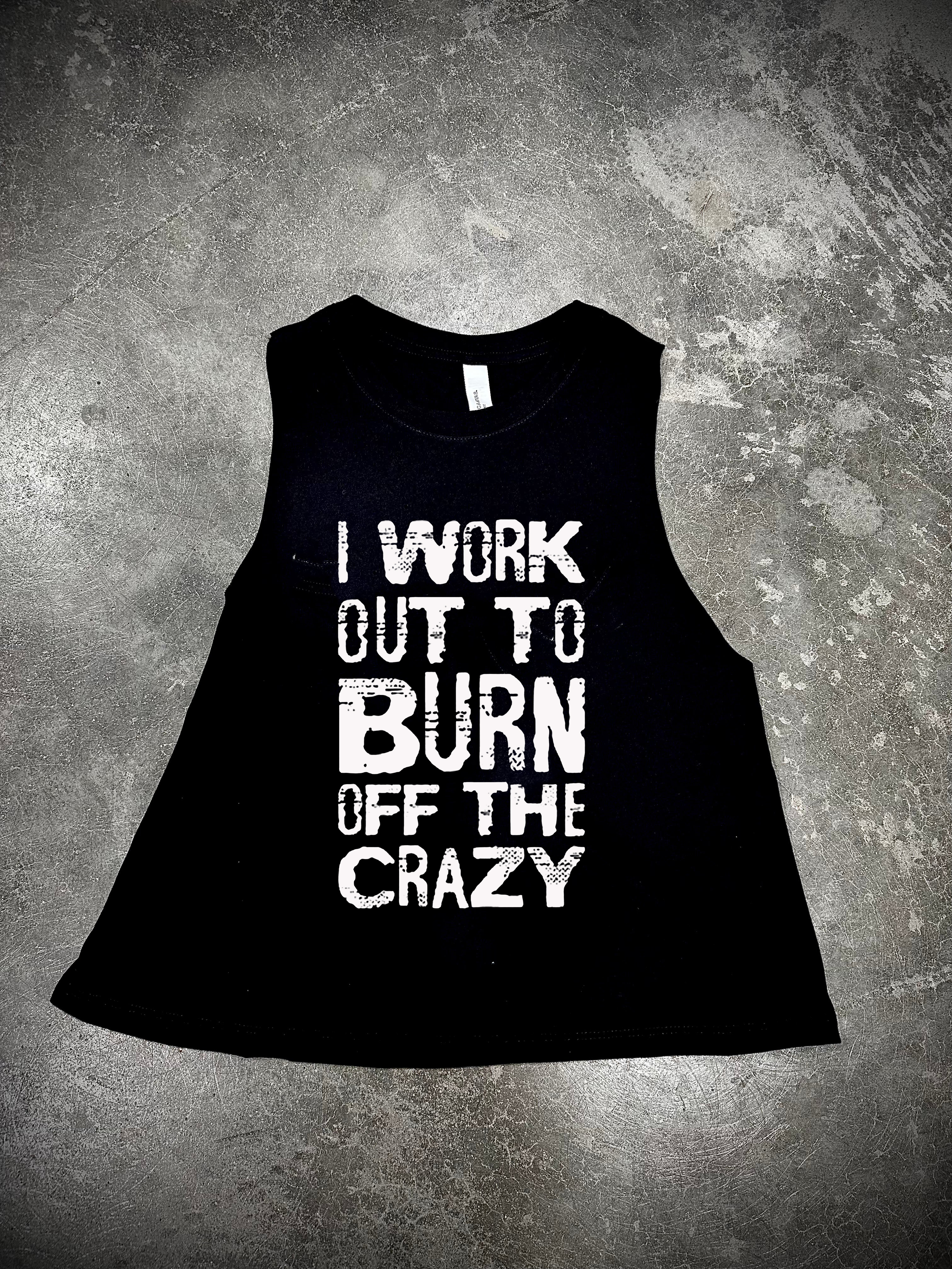 I Work Out To Burn Off The Crazy Print Women's Crop Top  Image - 6