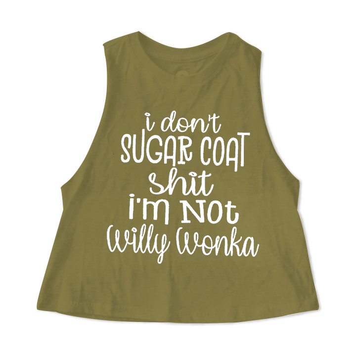 I Don't Sugar Coat Shit Printed Women's Crop Top -traneing