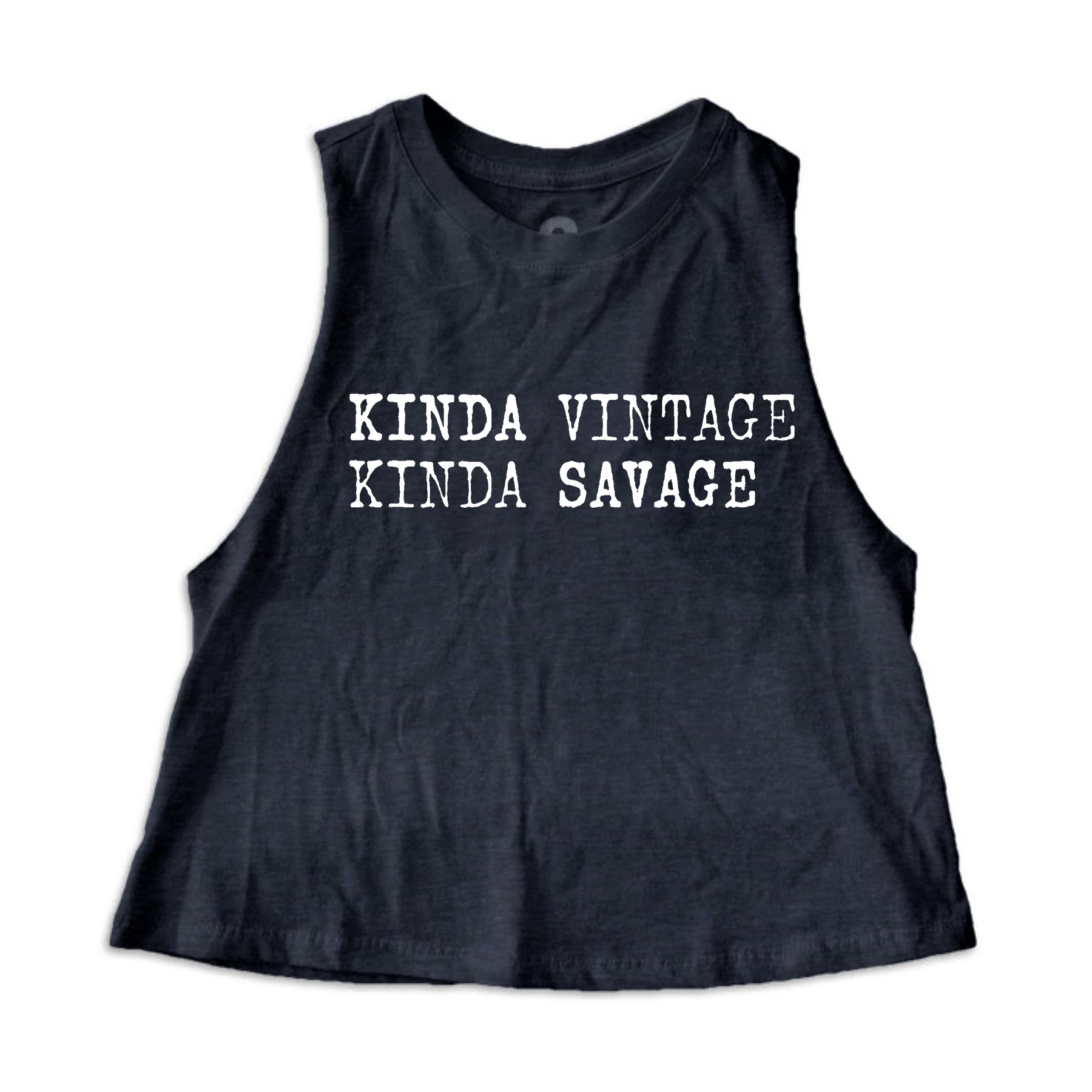 Kinda Vintage Kinda Savage Print Women's Crop Top 