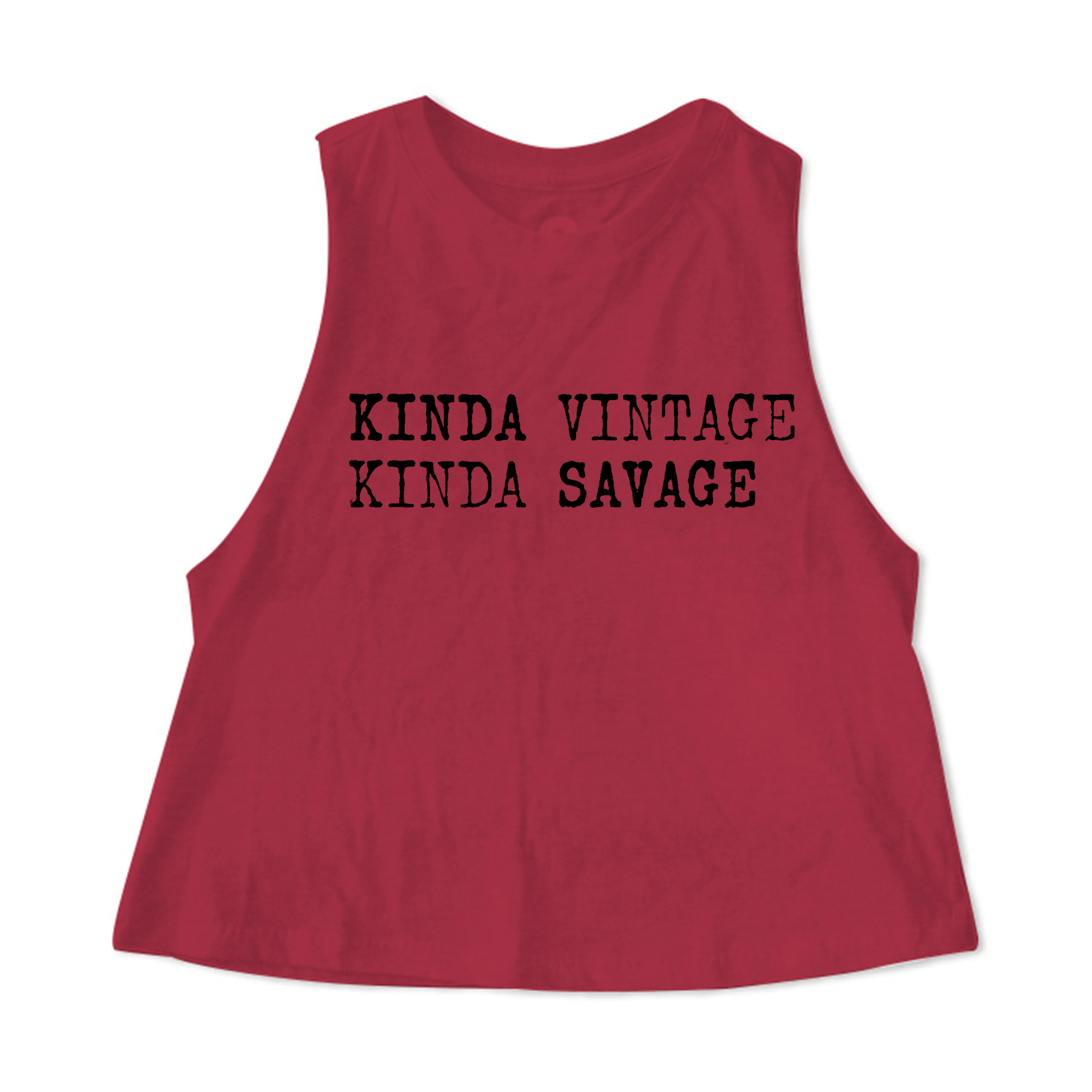 Kinda Vintage Kinda Savage Print Women's Crop Top 