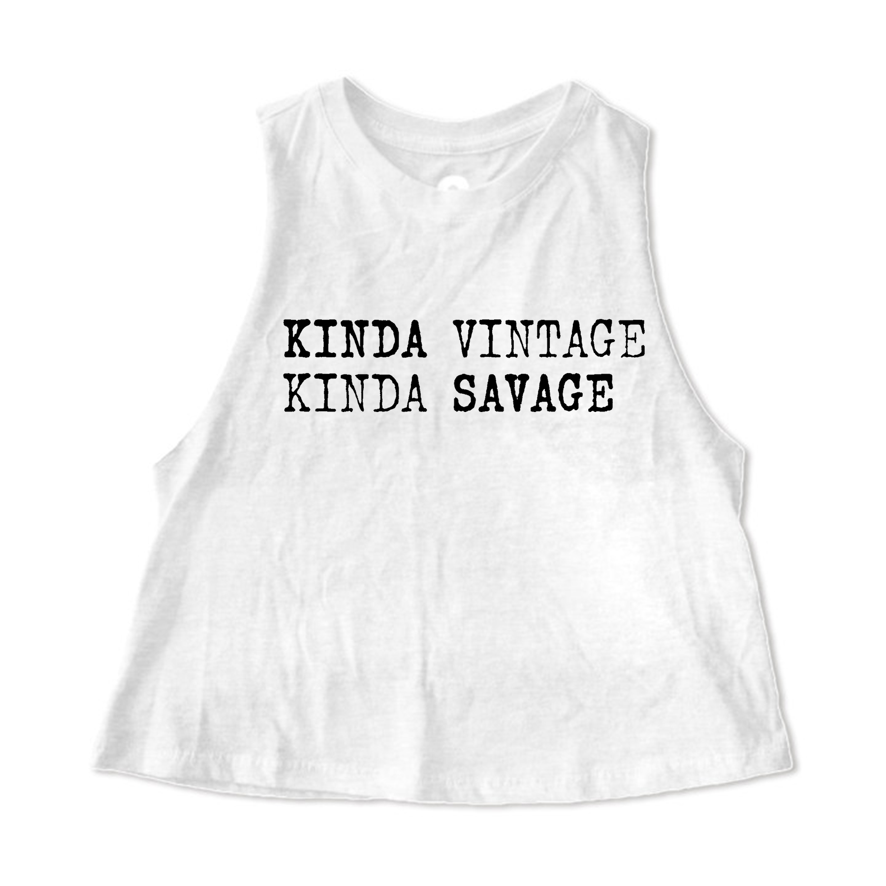 Kinda Vintage Kinda Savage Print Women's Crop Top 