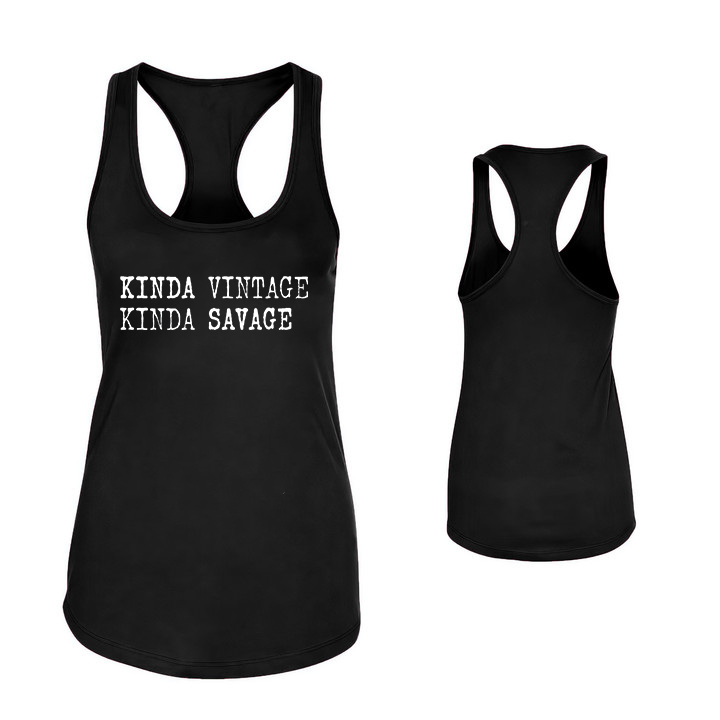 Kinda Vintage Kinda Savage Printed Women's Tank Top-traneing