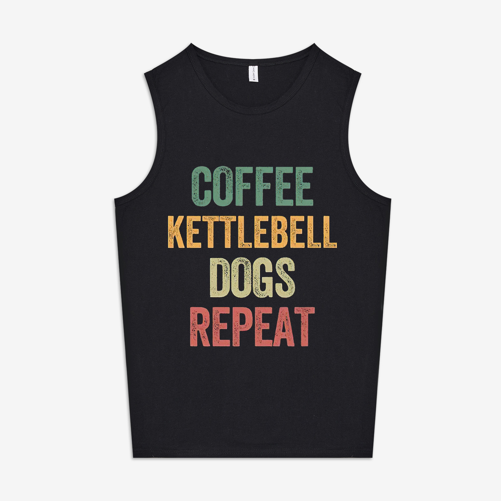 Coffee Kettlebell Dogs Repeat Printed Women's Vest