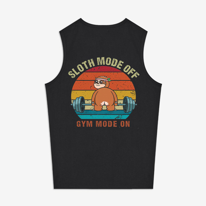 Sloth Mode Off Gym Mode On Printed Women's Vest