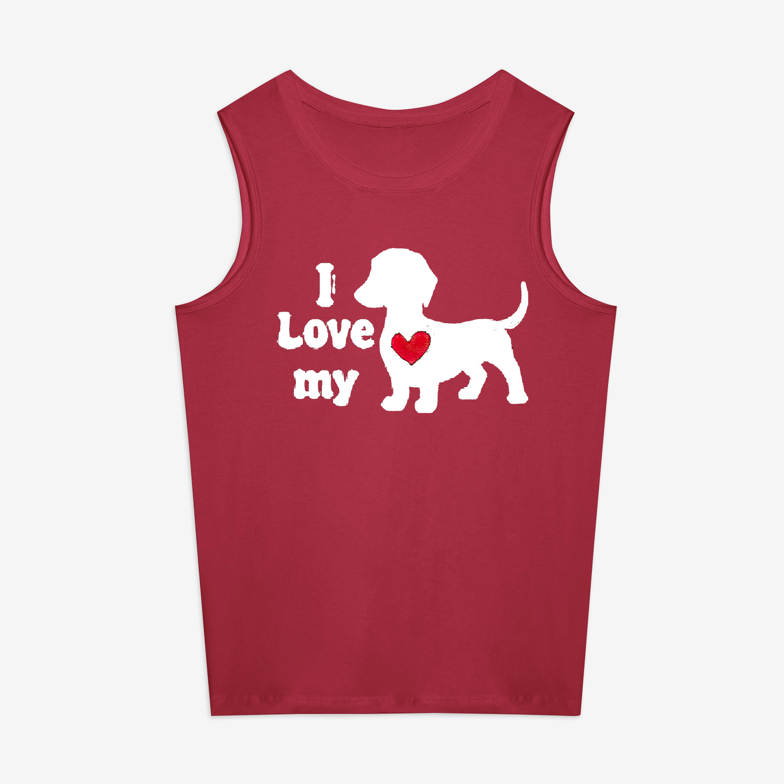 I Love My Dog Printed Women's Vest Image - 8