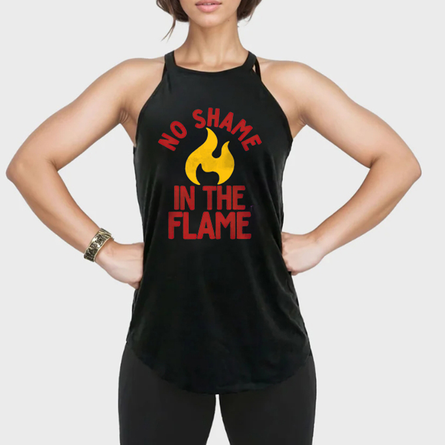No Shame In The Flame Printed Yoga Tank Tops Image - 1