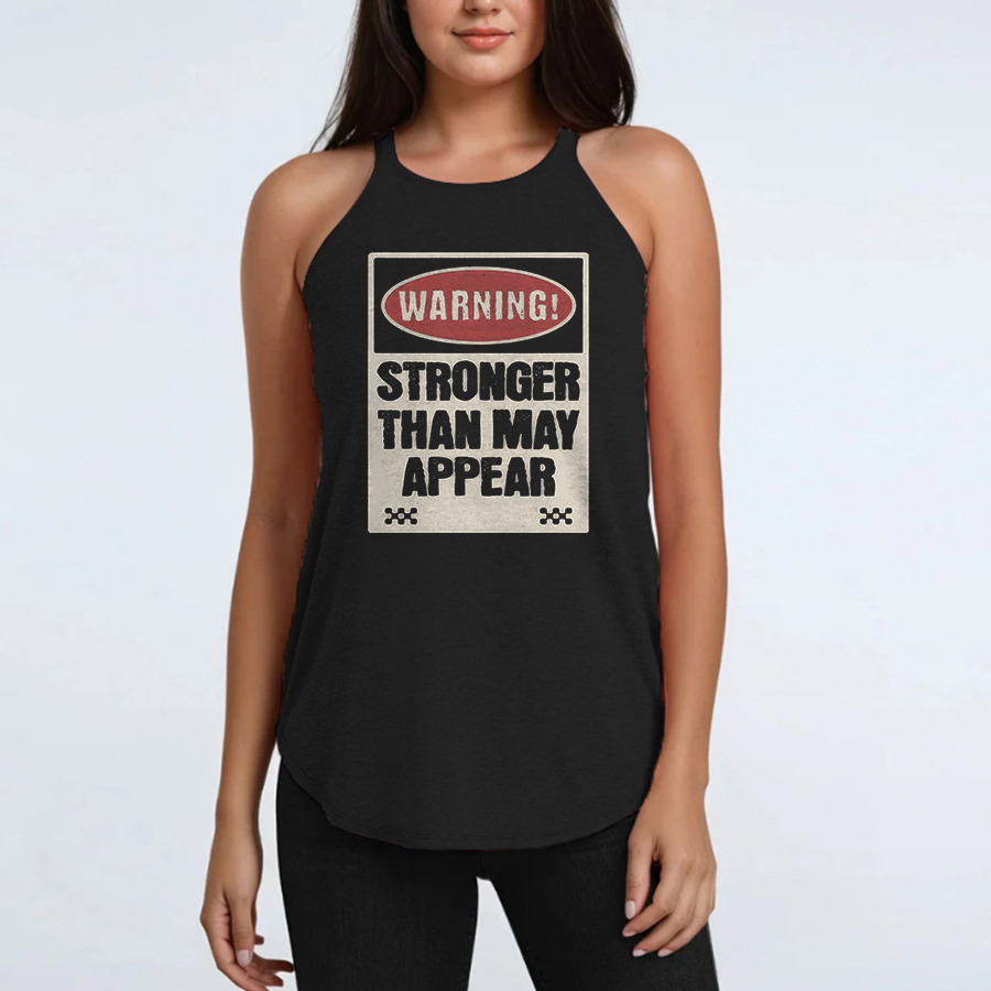 Warning! Stronger Than May Appear Printed Yoga Tank Tops Image - 1