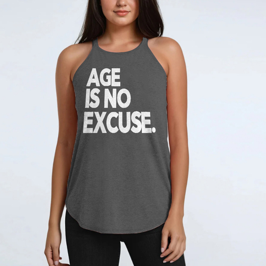 Age Is No Excuse Printed Yoga Tank Tops Image - 1
