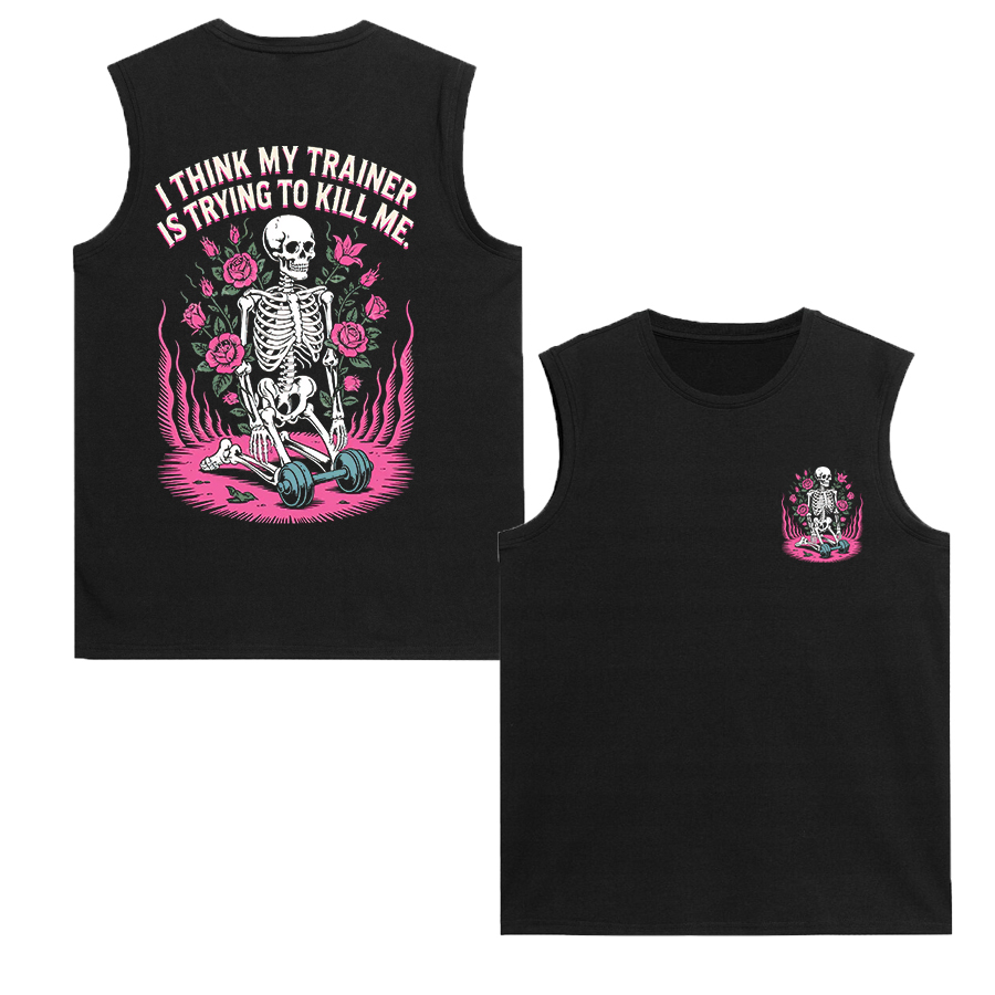 I Think My Trainer Is Trying To Kill Me Printed Women's Vest-traneing