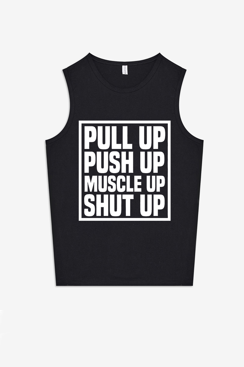 Pull Up Push Up Muscle Up Printed Women's Vest-traneing