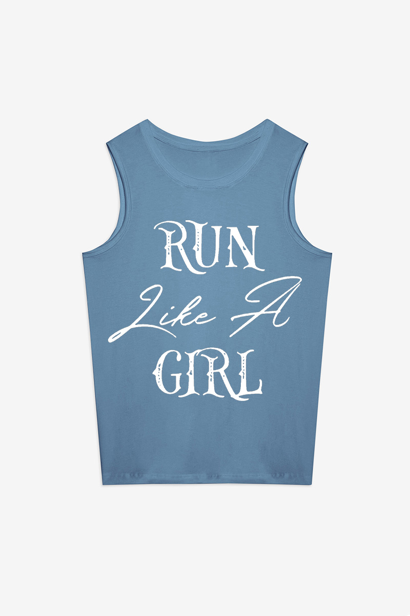 Run Life A Girl Printed Women's Vest-traneing
