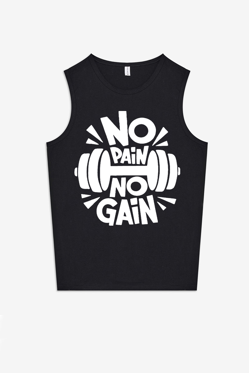 No Pain No Gain Printed Women's Vest-traneing