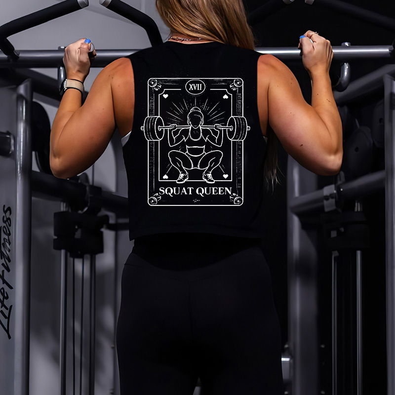 Squat Queen Printed Women's Vest-traneing