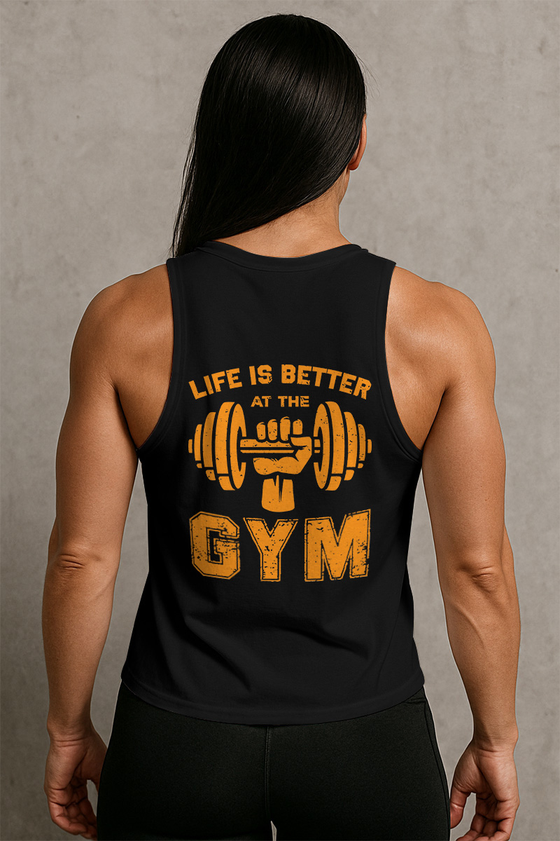 Life Is Better At The Gym Printed Women's Vest-traneing