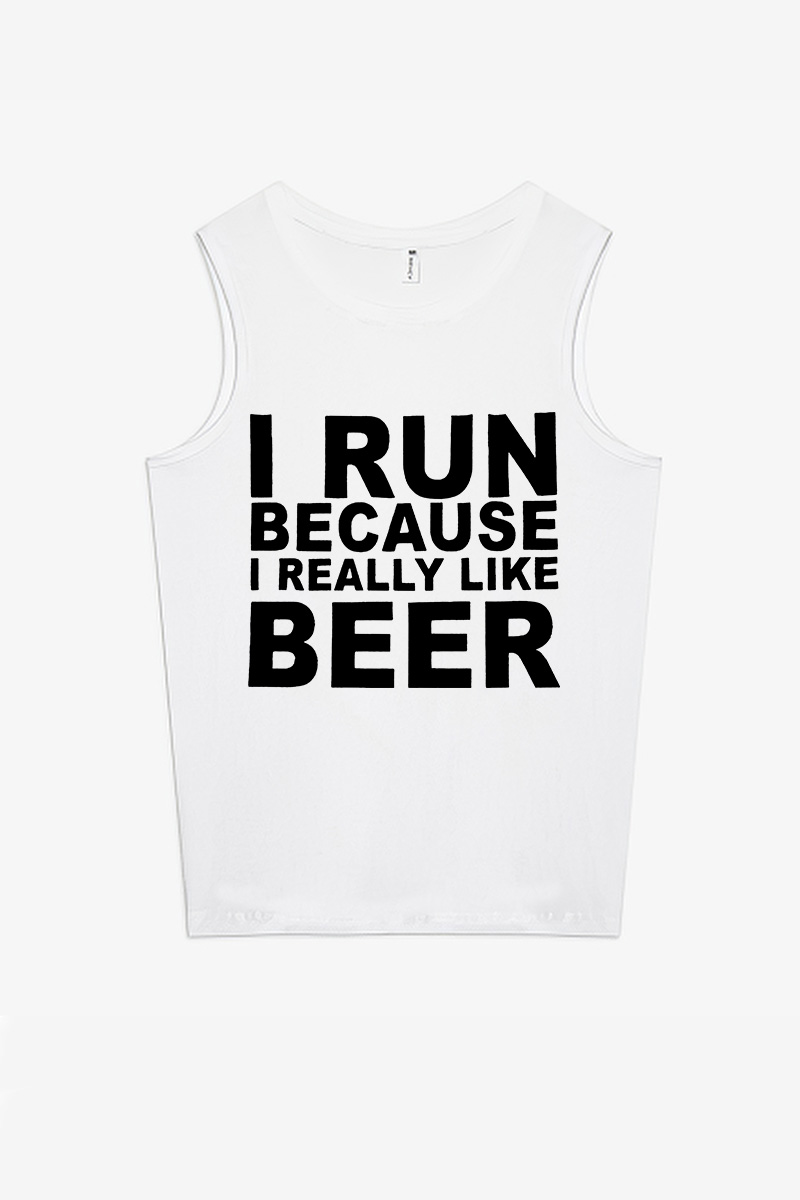 I Run Because I Really Like Beer Printed Women's Vest-traneing