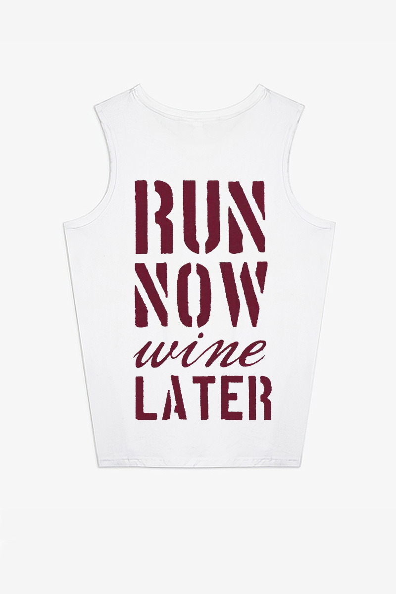 Run Now Wine Later Printed Women's Vest-traneing