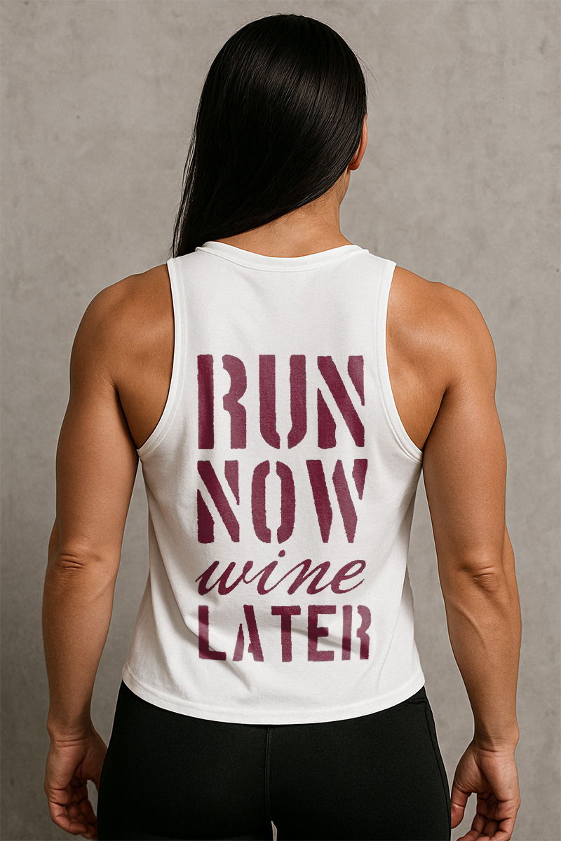 Run Now Wine Later Printed Women's Vest-traneing