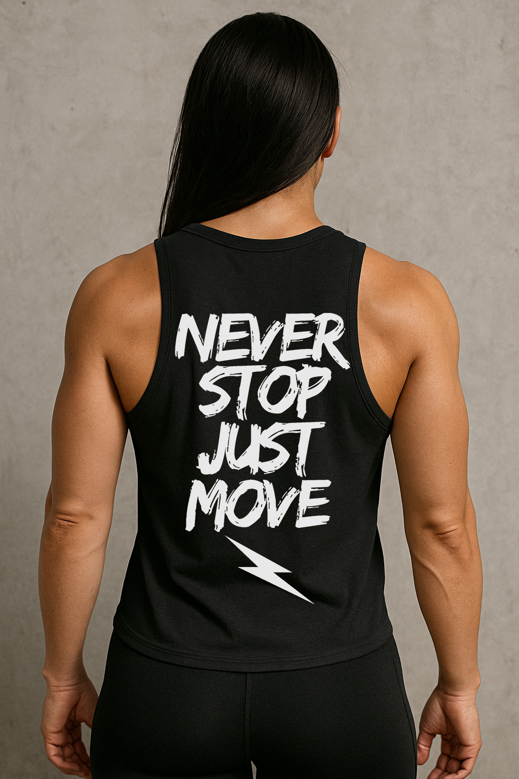 Never Stop Just Move Printed Women's Vest-traneing