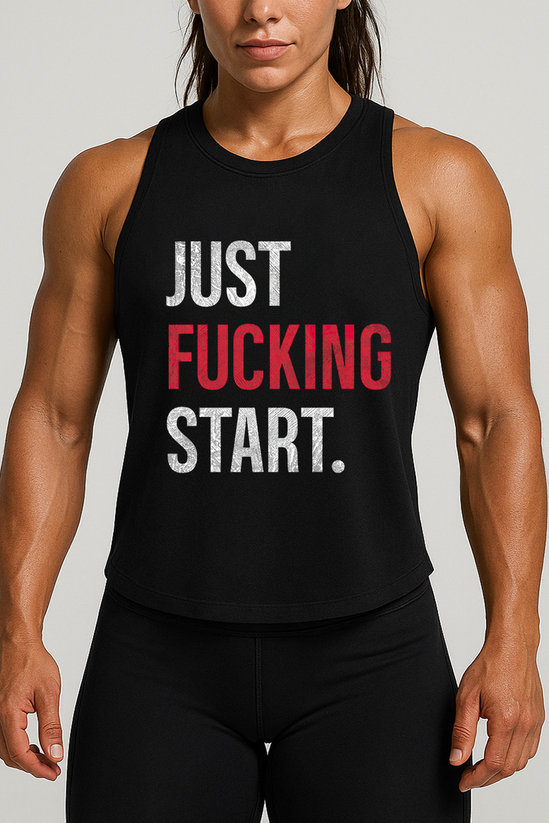 Just F*cking Start Printed Women's Vest-traneing