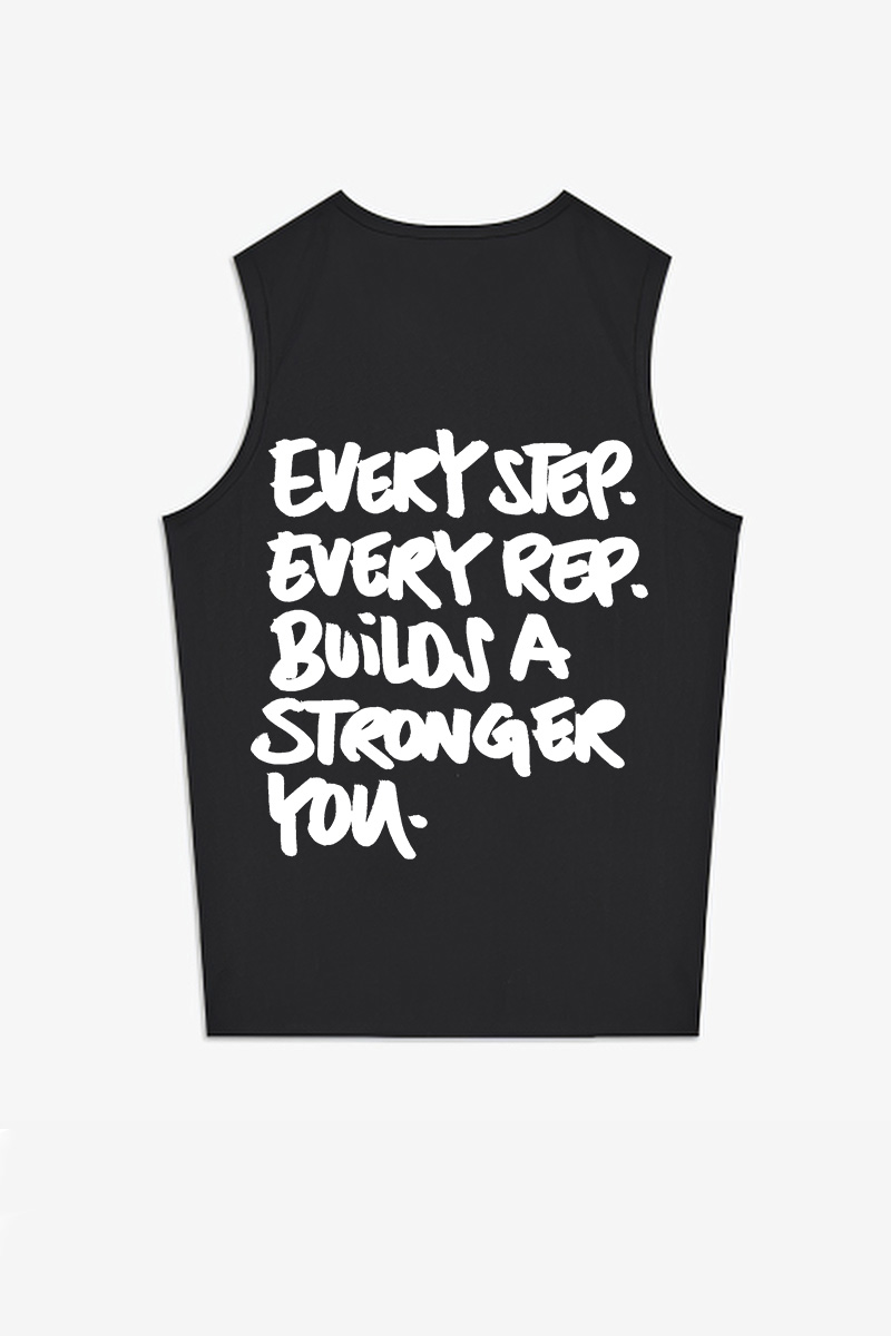 Every Step Every Rep Builds A Stronger You Printed Women's Vest-traneing