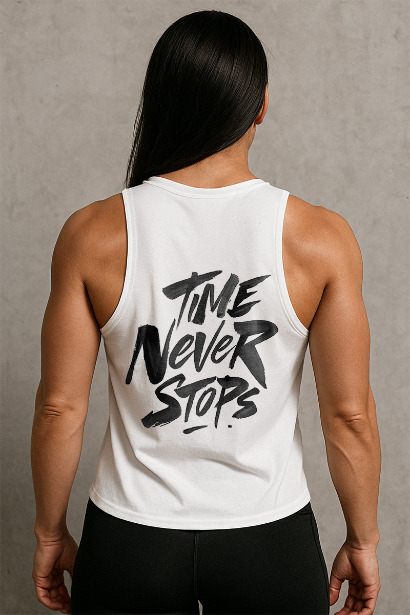 Time Never Stops Printed Women's Vest-traneing