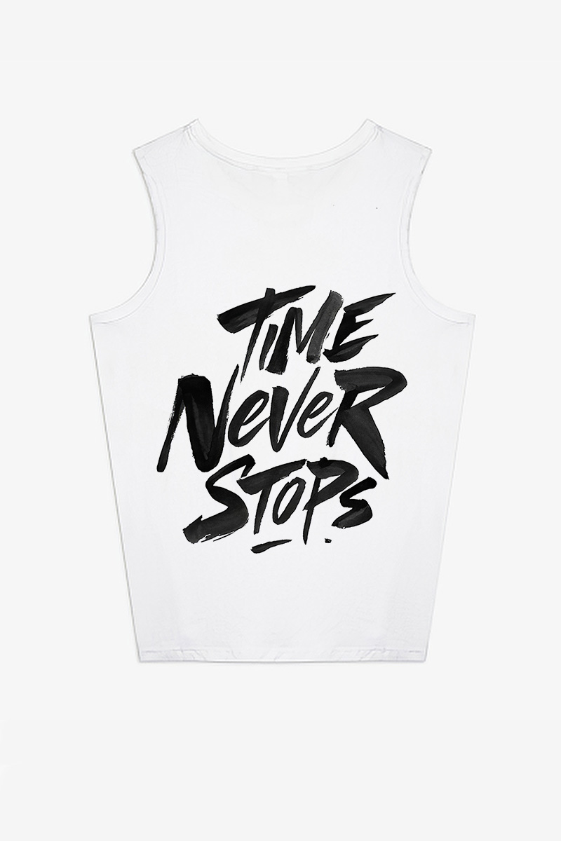 Time Never Stops Printed Women's Vest-traneing
