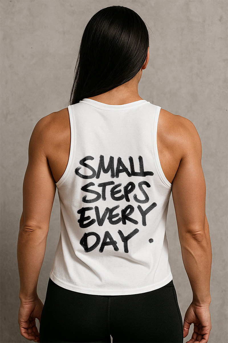 Small Steps Every Day Printed Women's Vest-traneing