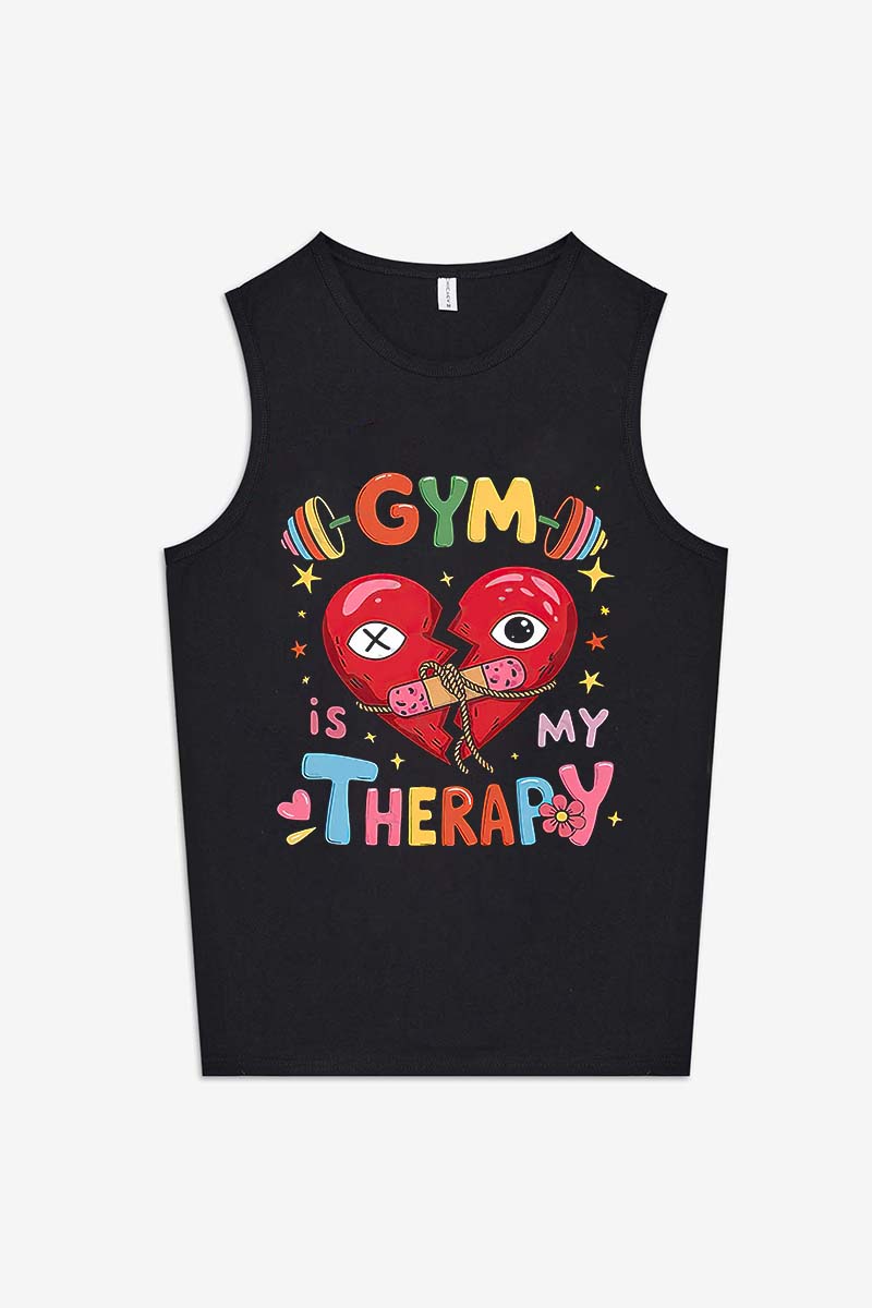 Gym Is My Therapy Printed Women's Vest Image - 1