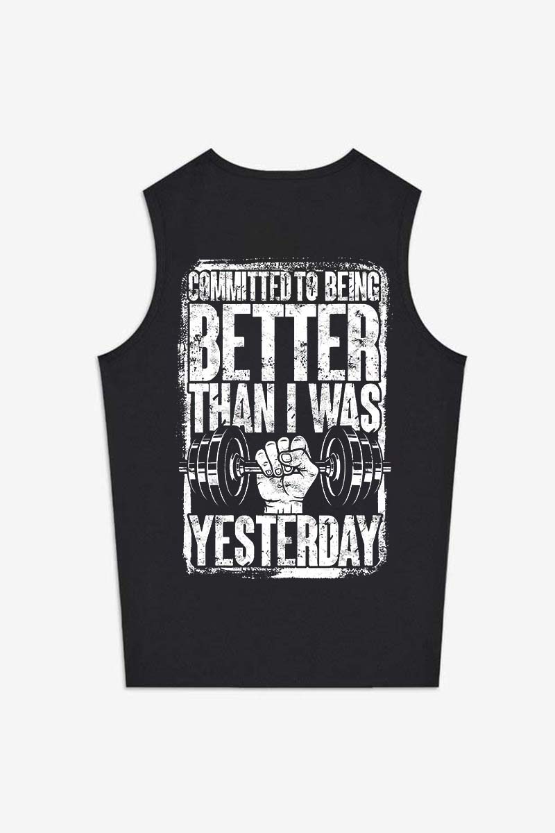 Committed To Being Better Than I Was Printed Women's Vest-traneing