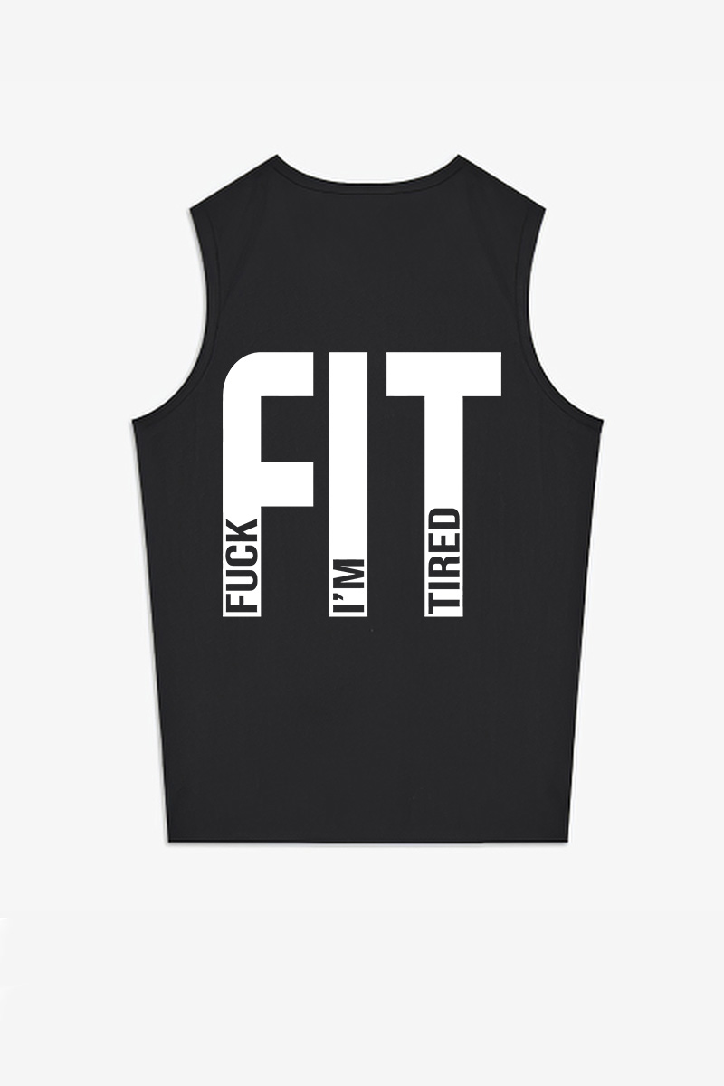 Fit F*ck I'm Tired Printed Women's Vest-traneing
