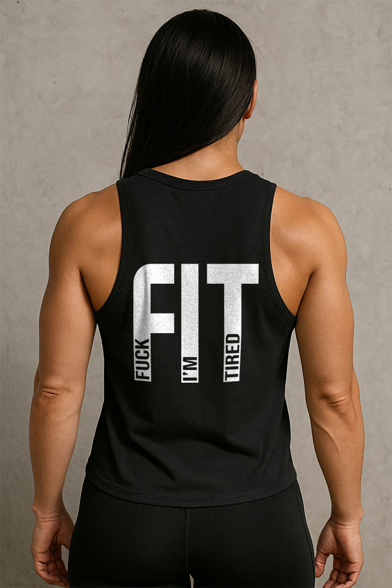 Fit F*ck I'm Tired Printed Women's Vest-traneing