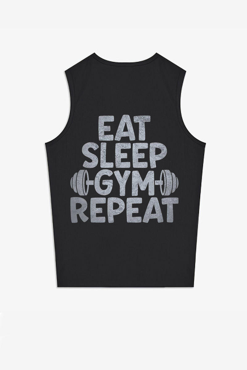 Eat Sleep Gym Repeat Printed Women's Vest-traneing