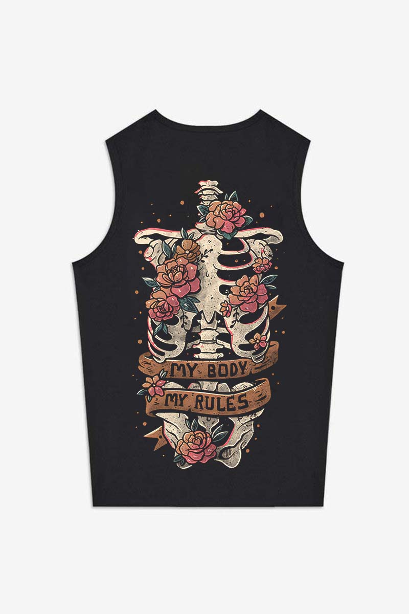 My Body My Rules Printed Women's Vest-traneing