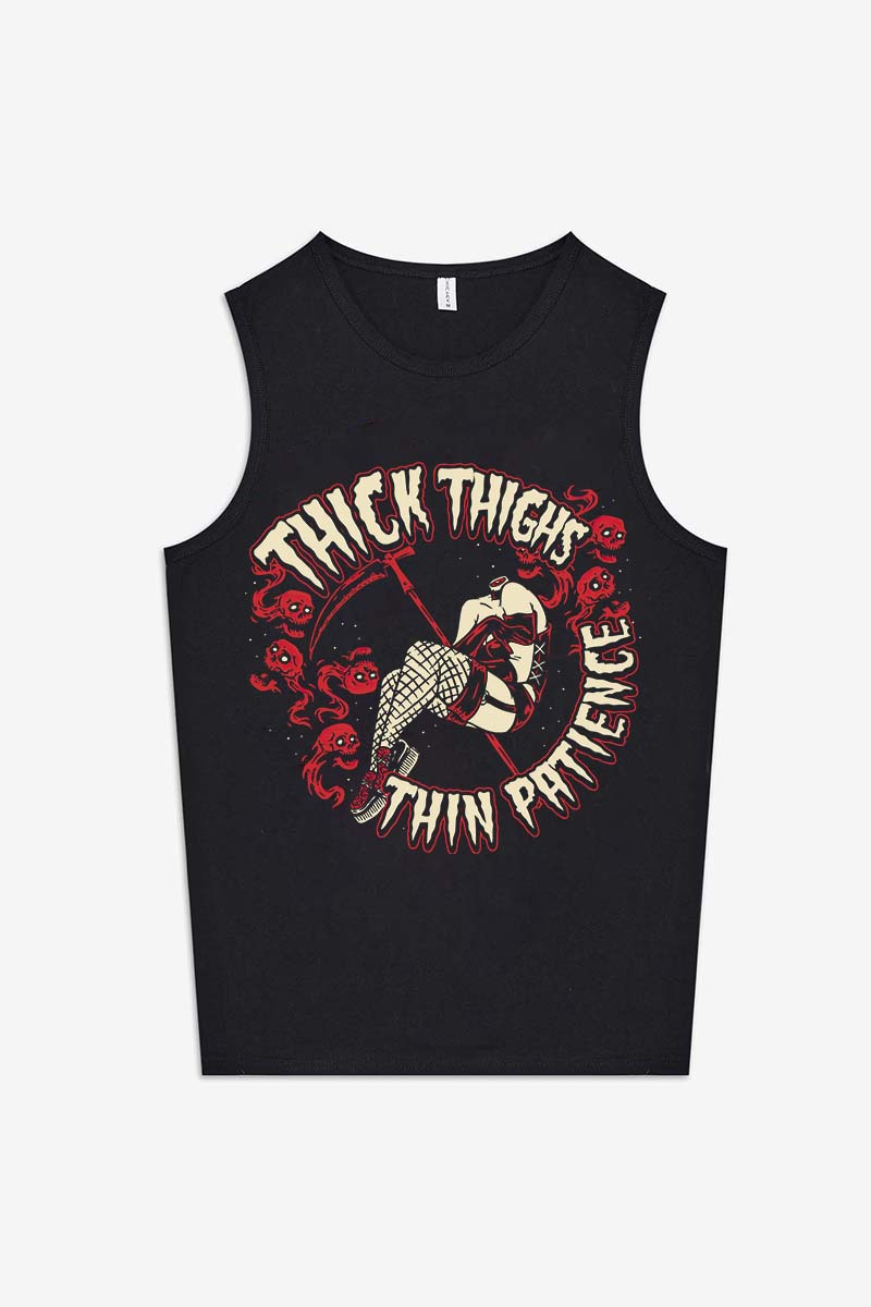 Thick Thighs Thin Patience Printed Women's Vest-traneing