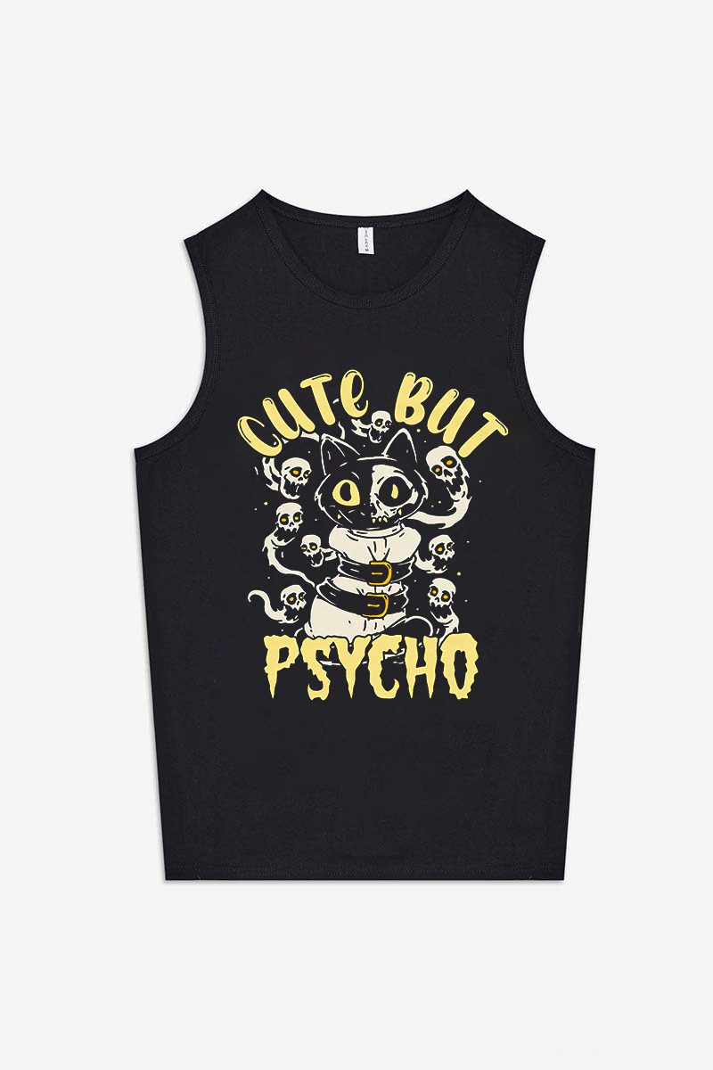 Cute but Psycho Printed Women's Vest-traneing