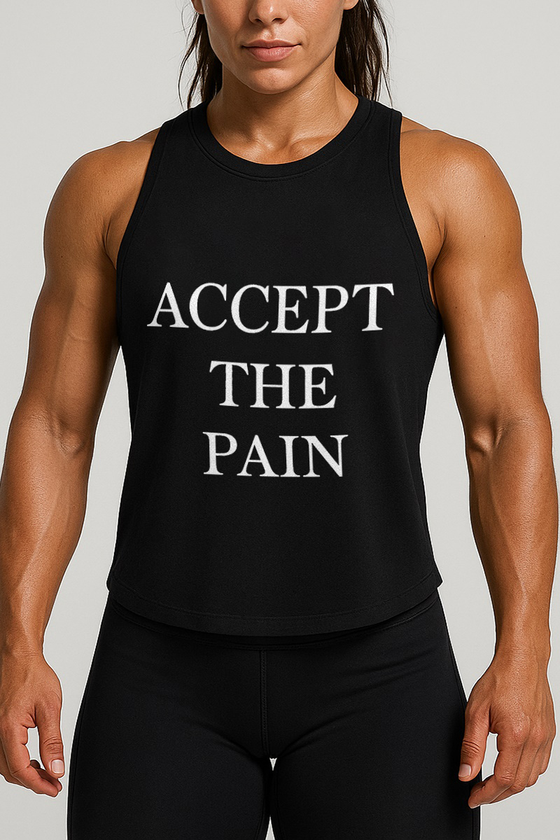 Accept The Pain Printed Women's Vest-traneing