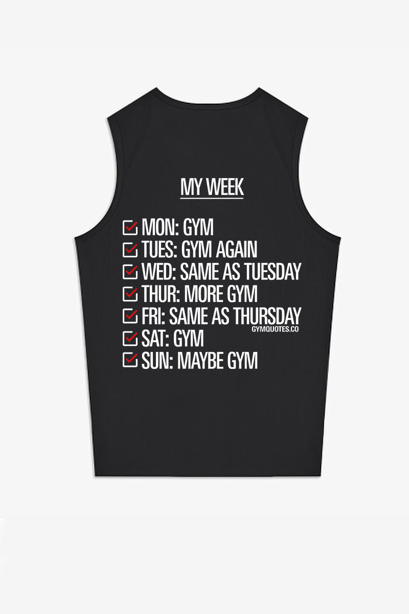 My Week Schedule Printed Women's Vest-traneing