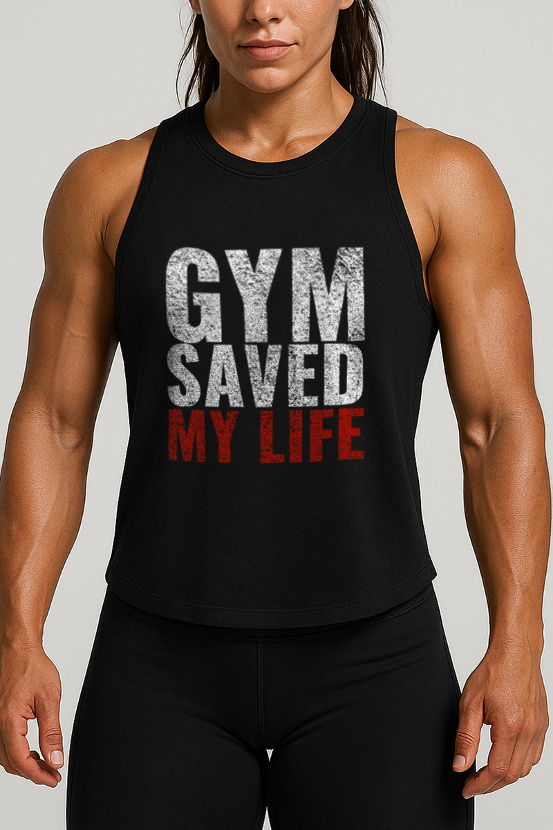 Gym Saved My Life Printed Women's Vest-traneing