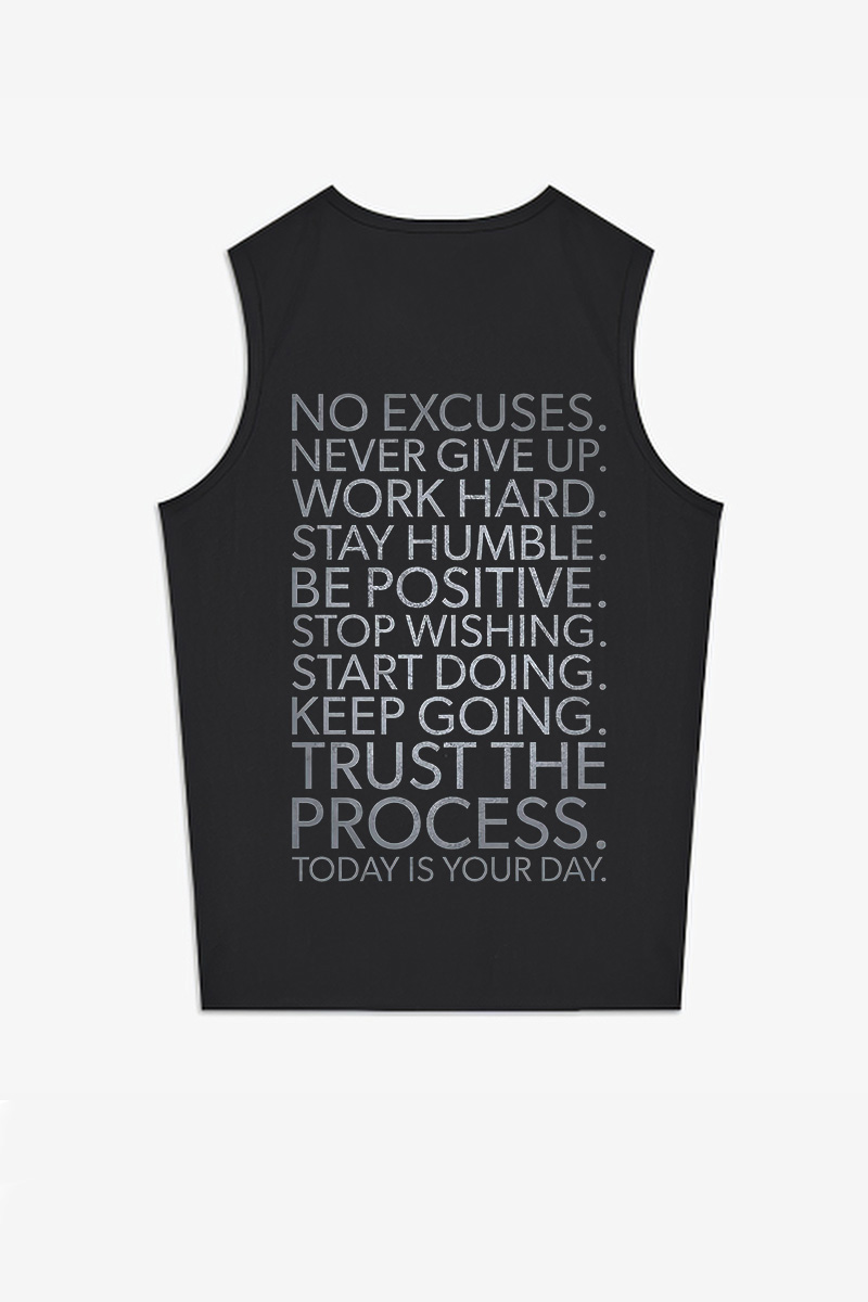 No Excuses Printed Women's Vest-traneing