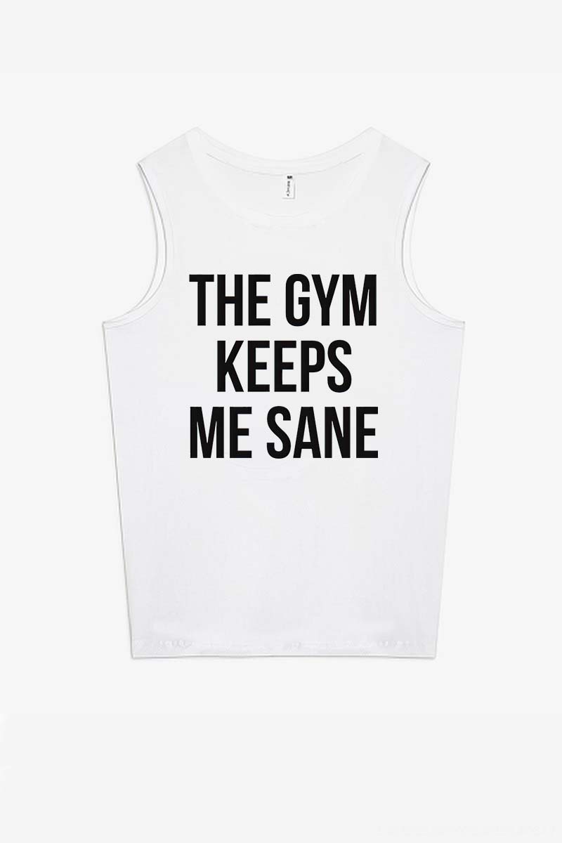 The Gym Keeps Me Sane Printed Women's Vest-traneing