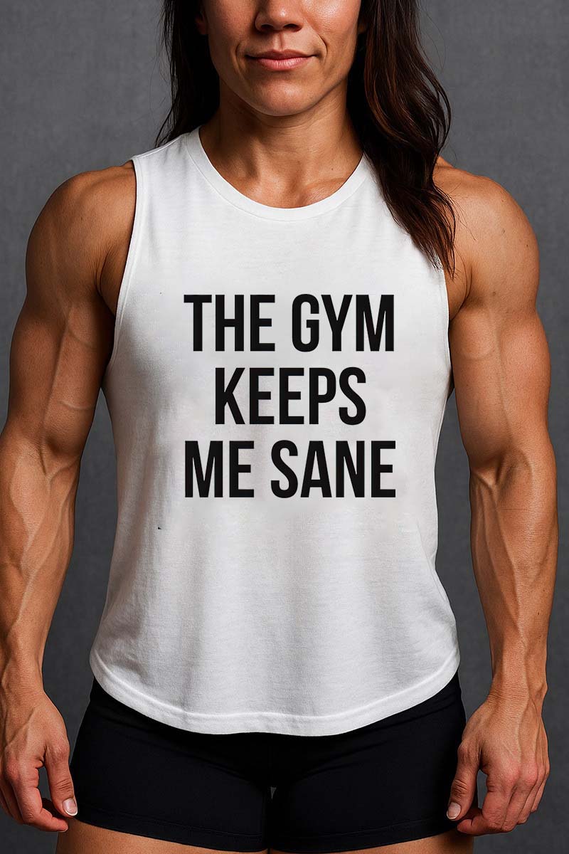 The Gym Keeps Me Sane Printed Women's Vest-traneing