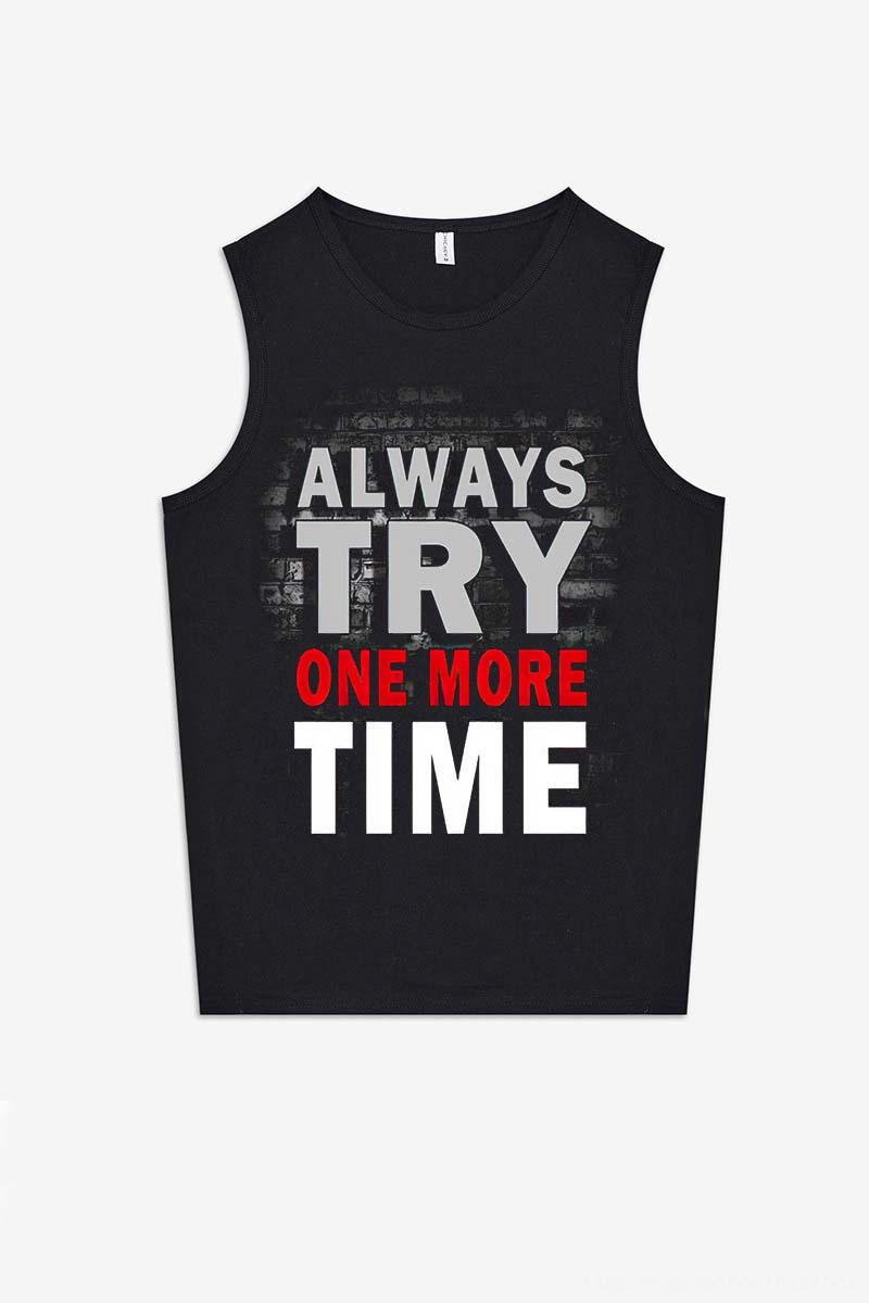 Always Try One More Time Printed Women's Vest-traneing