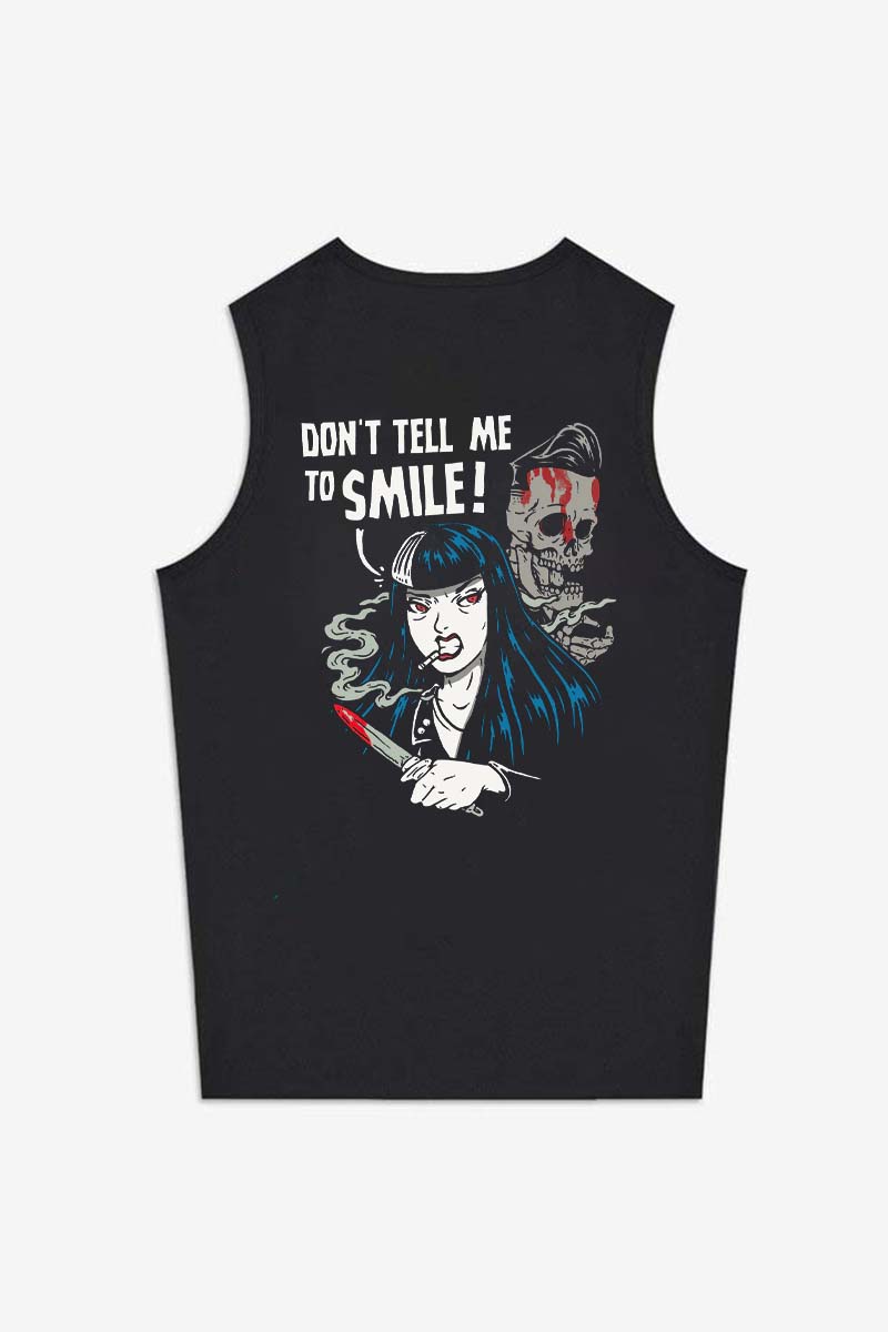 Don't Tell Me To Smile! Printed Women's Vest-traneing