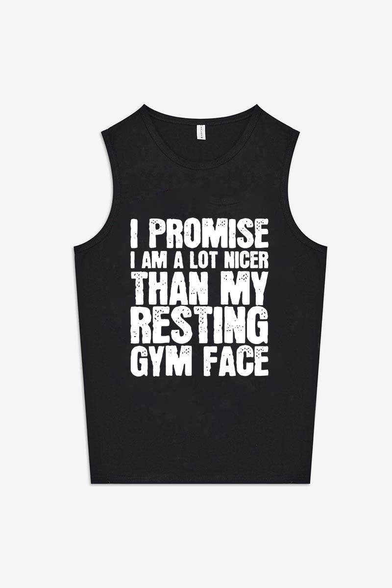 I Promise I am A Lot Nicer Than My Resting Gym Face Printed Women's Vest-traneing