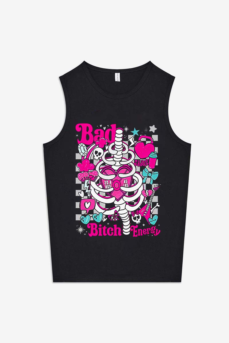 Bad Bitch Energy Printed Women's Vest-traneing