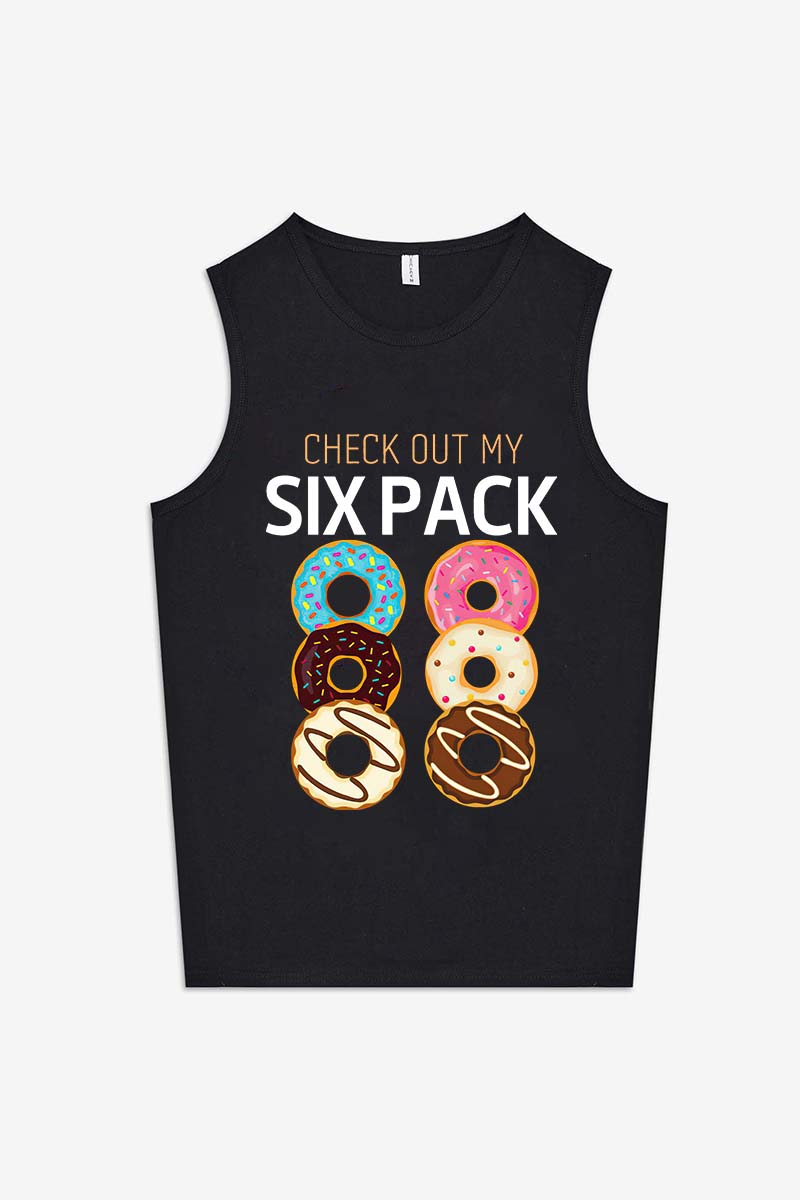 Check Out My Six Pack Funny Printed Women's Vest-traneing