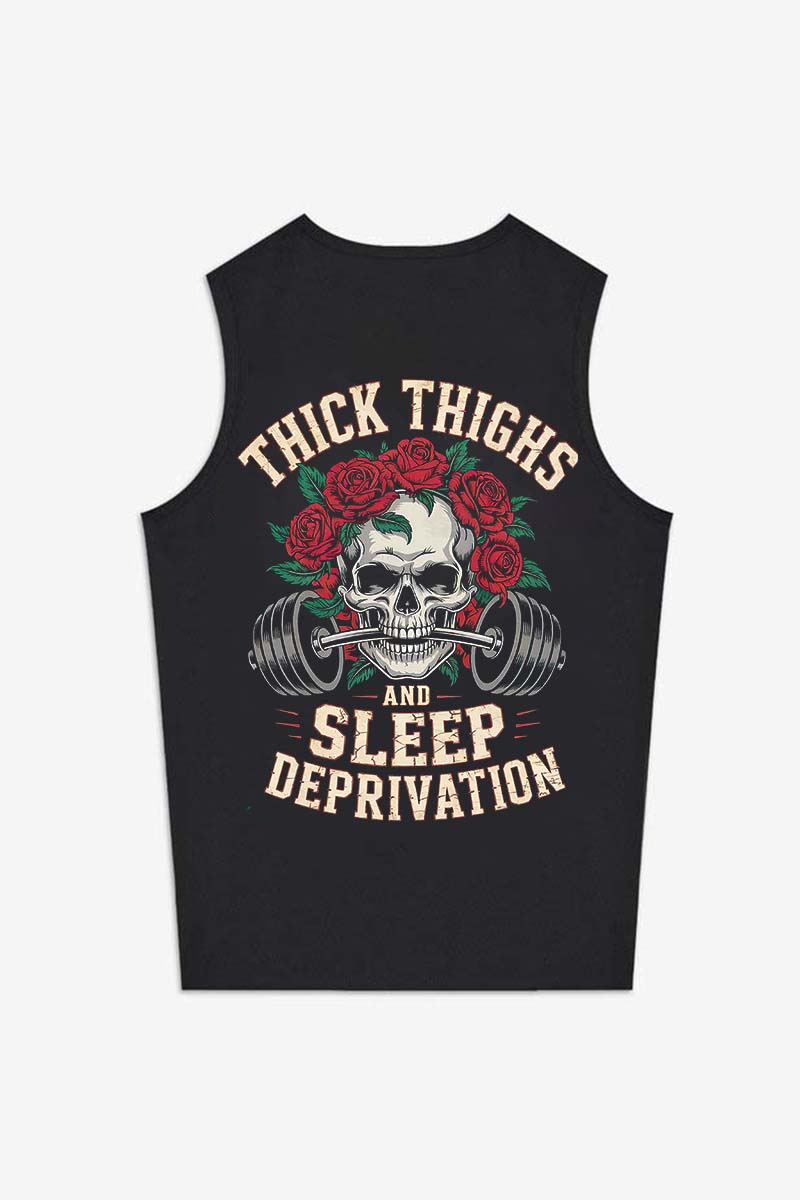 Thick Thighs And Sleep Deprivation Printed Women's Vest-traneing