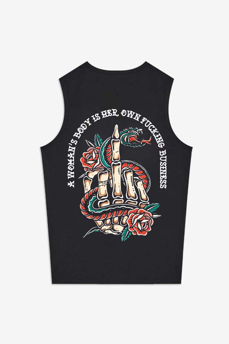 A Woman's Body Is Her Owan F*cking Business Printed Women's Vest-traneing
