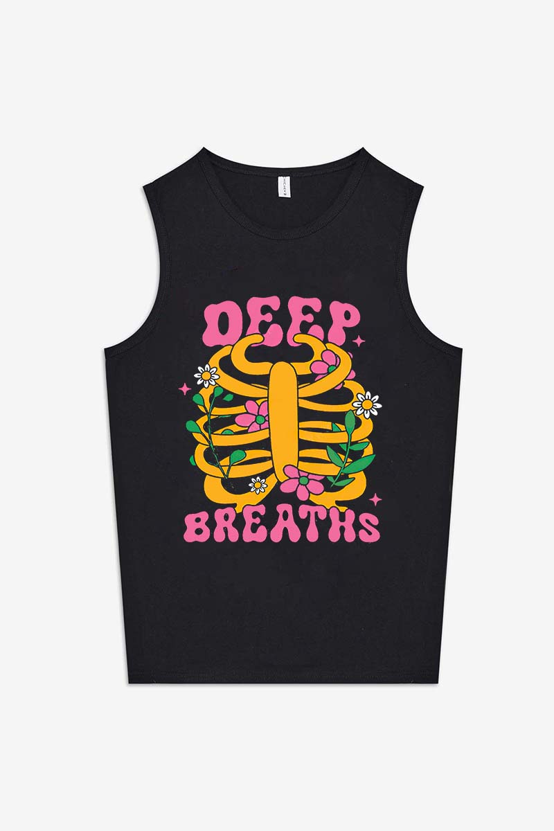 Deep Breaths Printed Women's Vest-traneing